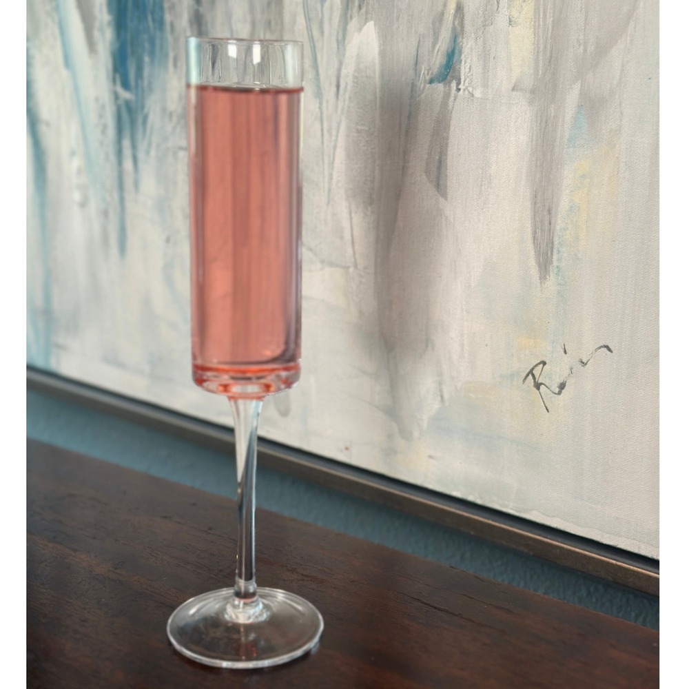 Lenox Champagne Flutes Long Stem Toasting Clear Glass Cylindrical Set of 4, 6 oz